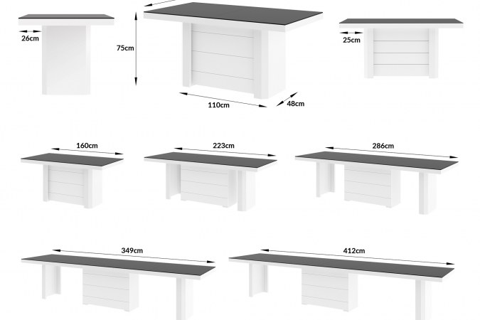 KOLOS 160 table (high gloss / super matt)